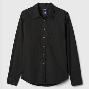 GAP Perfect Shirt True Black Size Medium Button Down Long Sleeve Classic Shirt